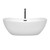 Wyndham WCOBT101465MBATPBK Rebecca 65 Inch Freestanding Bathtub in White with Floor Mounted Faucet, Drain and Overflow Trim in Matte Black