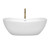 Wyndham WCOBT101465SWATPGD Rebecca 65 Inch Freestanding Bathtub in White with Shiny White Trim and Floor Mounted Faucet in Brushed Gold