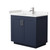 Wyndham WCF292936SBNC2UNSMXX Miranda 36 Inch Single Bathroom Vanity in Dark Blue, Light-Vein Carrara Cultured Marble Countertop, Undermount Square Sink, Brushed Nickel Trim