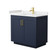 Wyndham WCF292936SBLWCUNSMXX Miranda 36 Inch Single Bathroom Vanity in Dark Blue, White Cultured Marble Countertop, Undermount Square Sink, Brushed Gold Trim