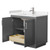 Wyndham WCF292936SKGC2UNSMXX Miranda 36 Inch Single Bathroom Vanity in Dark Gray, Light-Vein Carrara Cultured Marble Countertop, Undermount Square Sink, Brushed Nickel Trim