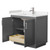 Wyndham WCF292936SKGC2UNSMXX Miranda 36 Inch Single Bathroom Vanity in Dark Gray, Light-Vein Carrara Cultured Marble Countertop, Undermount Square Sink, Brushed Nickel Trim