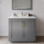 Wyndham WCF292936SGGWCUNSMXX Miranda 36 Inch Single Bathroom Vanity in Dark Gray, White Cultured Marble Countertop, Undermount Square Sink, Brushed Gold Trim