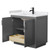 Wyndham WCF292936SGBWCUNSMXX Miranda 36 Inch Single Bathroom Vanity in Dark Gray, White Cultured Marble Countertop, Undermount Square Sink, Matte Black Trim