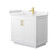Wyndham WCF292936SWGC2UNSMXX Miranda 36 Inch Single Bathroom Vanity in White, Light-Vein Carrara Cultured Marble Countertop, Undermount Square Sink, Brushed Gold Trim