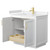 Wyndham WCF292936SWGC2UNSMXX Miranda 36 Inch Single Bathroom Vanity in White, Light-Vein Carrara Cultured Marble Countertop, Undermount Square Sink, Brushed Gold Trim