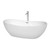 Wyndham WCOBT101470ATP11PC Rebecca 70 Inch Freestanding Bathtub in White with Floor Mounted Faucet, Drain and Overflow Trim in Polished Chrome