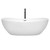 Wyndham WCOBT101470PCATPBK Rebecca 70 Inch Freestanding Bathtub in White with Polished Chrome Trim and Floor Mounted Faucet in Matte Black