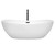 Wyndham WCOBT101470MBATPBK Rebecca 70 Inch Freestanding Bathtub in White with Floor Mounted Faucet, Drain and Overflow Trim in Matte Black
