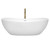 Wyndham WCOBT101470SWATPGD Rebecca 70 Inch Freestanding Bathtub in White with Shiny White Trim and Floor Mounted Faucet in Brushed Gold