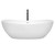 Wyndham WCOBT101470SWATPBK Rebecca 70 Inch Freestanding Bathtub in White with Shiny White Trim and Floor Mounted Faucet in Matte Black