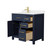 Wyndham WCG242436SBLCCUNSMXX Beckett 36 Inch Single Bathroom Vanity in Dark Blue, Carrara Cultured Marble Countertop, Undermount Square Sink, Brushed Gold Trim