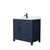 Wyndham WCG242436SBBCCUNSMXX Beckett 36 Inch Single Bathroom Vanity in Dark Blue, Carrara Cultured Marble Countertop, Undermount Square Sink, Matte Black Trim