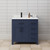 Wyndham WCG242436SBBCCUNSMXX Beckett 36 Inch Single Bathroom Vanity in Dark Blue, Carrara Cultured Marble Countertop, Undermount Square Sink, Matte Black Trim