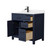 Wyndham WCG242436SBBCCUNSMXX Beckett 36 Inch Single Bathroom Vanity in Dark Blue, Carrara Cultured Marble Countertop, Undermount Square Sink, Matte Black Trim