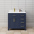 Wyndham WCG242436SBLWCUNSMXX Beckett 36 Inch Single Bathroom Vanity in Dark Blue, White Cultured Marble Countertop, Undermount Square Sink, Brushed Gold Trim