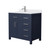 Wyndham WCG242436SBNWCUNSMXX Beckett 36 Inch Single Bathroom Vanity in Dark Blue, White Cultured Marble Countertop, Undermount Square Sink, Brushed Nickel Trim