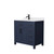 Wyndham WCG242436SBBWCUNSMXX Beckett 36 Inch Single Bathroom Vanity in Dark Blue, White Cultured Marble Countertop, Undermount Square Sink, Matte Black Trim