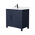Wyndham WCG242436SBBWCUNSMXX Beckett 36 Inch Single Bathroom Vanity in Dark Blue, White Cultured Marble Countertop, Undermount Square Sink, Matte Black Trim