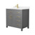 Wyndham WCG242436SGGCCUNSMXX Beckett 36 Inch Single Bathroom Vanity in Dark Gray, Carrara Cultured Marble Countertop, Undermount Square Sink, Brushed Gold Trim