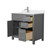 Wyndham WCG242436SKGCCUNSMXX Beckett 36 Inch Single Bathroom Vanity in Dark Gray, Carrara Cultured Marble Countertop, Undermount Square Sink, Brushed Nickel Trim