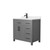 Wyndham WCG242436SGBCCUNSMXX Beckett 36 Inch Single Bathroom Vanity in Dark Gray, Carrara Cultured Marble Countertop, Undermount Square Sink, Matte Black Trim