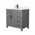 Wyndham WCG242436SGBCCUNSMXX Beckett 36 Inch Single Bathroom Vanity in Dark Gray, Carrara Cultured Marble Countertop, Undermount Square Sink, Matte Black Trim