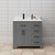Wyndham WCG242436SGBCCUNSMXX Beckett 36 Inch Single Bathroom Vanity in Dark Gray, Carrara Cultured Marble Countertop, Undermount Square Sink, Matte Black Trim