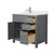 Wyndham WCG242436SKGWCUNSMXX Beckett 36 Inch Single Bathroom Vanity in Dark Gray, White Cultured Marble Countertop, Undermount Square Sink, Brushed Nickel Trim