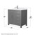 Wyndham WCG242436SKGWCUNSMXX Beckett 36 Inch Single Bathroom Vanity in Dark Gray, White Cultured Marble Countertop, Undermount Square Sink, Brushed Nickel Trim