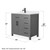 Wyndham WCG242436SGBWCUNSMXX Beckett 36 Inch Single Bathroom Vanity in Dark Gray, White Cultured Marble Countertop, Undermount Square Sink, Matte Black Trim
