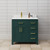 Wyndham WCG242436SGDCCUNSMXX Beckett 36 Inch Single Bathroom Vanity in Green, Carrara Cultured Marble Countertop, Undermount Square Sink, Brushed Gold Trim