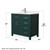 Wyndham WCG242436SGECCUNSMXX Beckett 36 Inch Single Bathroom Vanity in Green, Carrara Cultured Marble Countertop, Undermount Square Sink, Brushed Nickel Trim