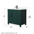 Wyndham WCG242436SGKCCUNSMXX Beckett 36 Inch Single Bathroom Vanity in Green, Carrara Cultured Marble Countertop, Undermount Square Sink, Matte Black Trim
