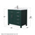 Wyndham WCG242436SGEWCUNSMXX Beckett 36 Inch Single Bathroom Vanity in Green, White Cultured Marble Countertop, Undermount Square Sink, Brushed Nickel Trim