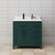 Wyndham WCG242436SGKWCUNSMXX Beckett 36 Inch Single Bathroom Vanity in Green, White Cultured Marble Countertop, Undermount Square Sink, Matte Black Trim