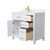 Wyndham WCG242436SWGCCUNSMXX Beckett 36 Inch Single Bathroom Vanity in White, Carrara Cultured Marble Countertop, Undermount Square Sink, Brushed Gold Trim