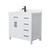 Wyndham WCG242436SWBCCUNSMXX Beckett 36 Inch Single Bathroom Vanity in White, Carrara Cultured Marble Countertop, Undermount Square Sink, Matte Black Trim