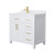 Wyndham WCG242436SWGWCUNSMXX Beckett 36 Inch Single Bathroom Vanity in White, White Cultured Marble Countertop, Undermount Square Sink, Brushed Gold Trim