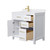 Wyndham WCG242436SWGWCUNSMXX Beckett 36 Inch Single Bathroom Vanity in White, White Cultured Marble Countertop, Undermount Square Sink, Brushed Gold Trim