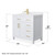 Wyndham WCG242436SWGWCUNSMXX Beckett 36 Inch Single Bathroom Vanity in White, White Cultured Marble Countertop, Undermount Square Sink, Brushed Gold Trim