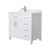 Wyndham WCG242436SWHWCUNSMXX Beckett 36 Inch Single Bathroom Vanity in White, White Cultured Marble Countertop, Undermount Square Sink, Brushed Nickel Trim