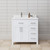 Wyndham WCG242436SWHWCUNSMXX Beckett 36 Inch Single Bathroom Vanity in White, White Cultured Marble Countertop, Undermount Square Sink, Brushed Nickel Trim