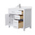 Wyndham WCG242436SWHWCUNSMXX Beckett 36 Inch Single Bathroom Vanity in White, White Cultured Marble Countertop, Undermount Square Sink, Brushed Nickel Trim