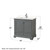 Wyndham WCS202036SKGC2UNSM24 Deborah 36 Inch Single Bathroom Vanity in Dark Gray, Light-Vein Carrara Cultured Marble Countertop, Undermount Square Sink, 24 Inch Mirror