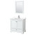 Wyndham WCS202036SWHWCUNSM24 Deborah 36 Inch Single Bathroom Vanity in White, White Cultured Marble Countertop, Undermount Square Sink, 24 Inch Mirror