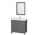 Wyndham WCS141436SKGC2UNSM24 Sheffield 36 Inch Single Bathroom Vanity in Dark Gray, Carrara Cultured Marble Countertop, Undermount Square Sink, 24 Inch Mirror