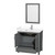 Wyndham WCS141436SKGWCUNSM24 Sheffield 36 Inch Single Bathroom Vanity in Dark Gray, White Cultured Marble Countertop, Undermount Square Sink, 24 Inch Mirror