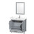 Wyndham WCS141436SGYWCUNSM24 Sheffield 36 Inch Single Bathroom Vanity in Gray, White Cultured Marble Countertop, Undermount Square Sink, 24 Inch Mirror