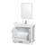 Wyndham WCS141436SWHWCUNSM24 Sheffield 36 Inch Single Bathroom Vanity in White, White Cultured Marble Countertop, Undermount Square Sink, 24 Inch Mirror